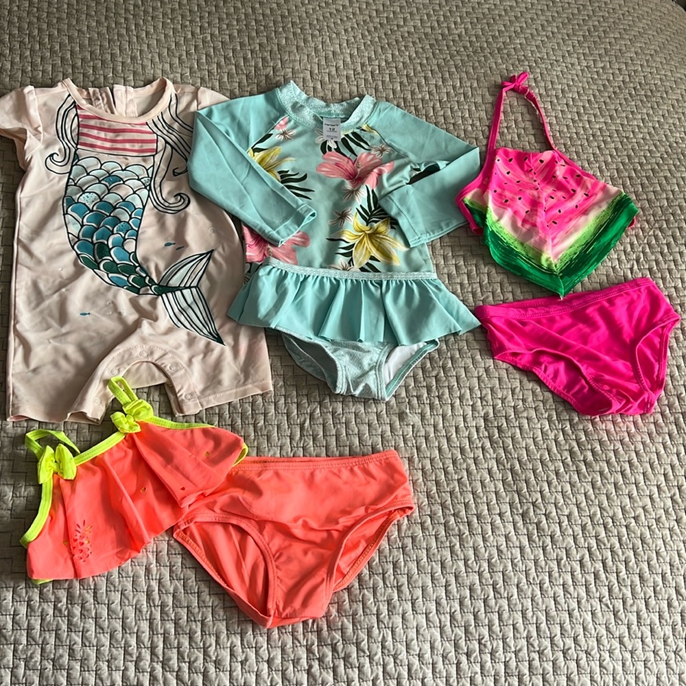 Baby girl swimwear. Size 12-18 months. Set of 4